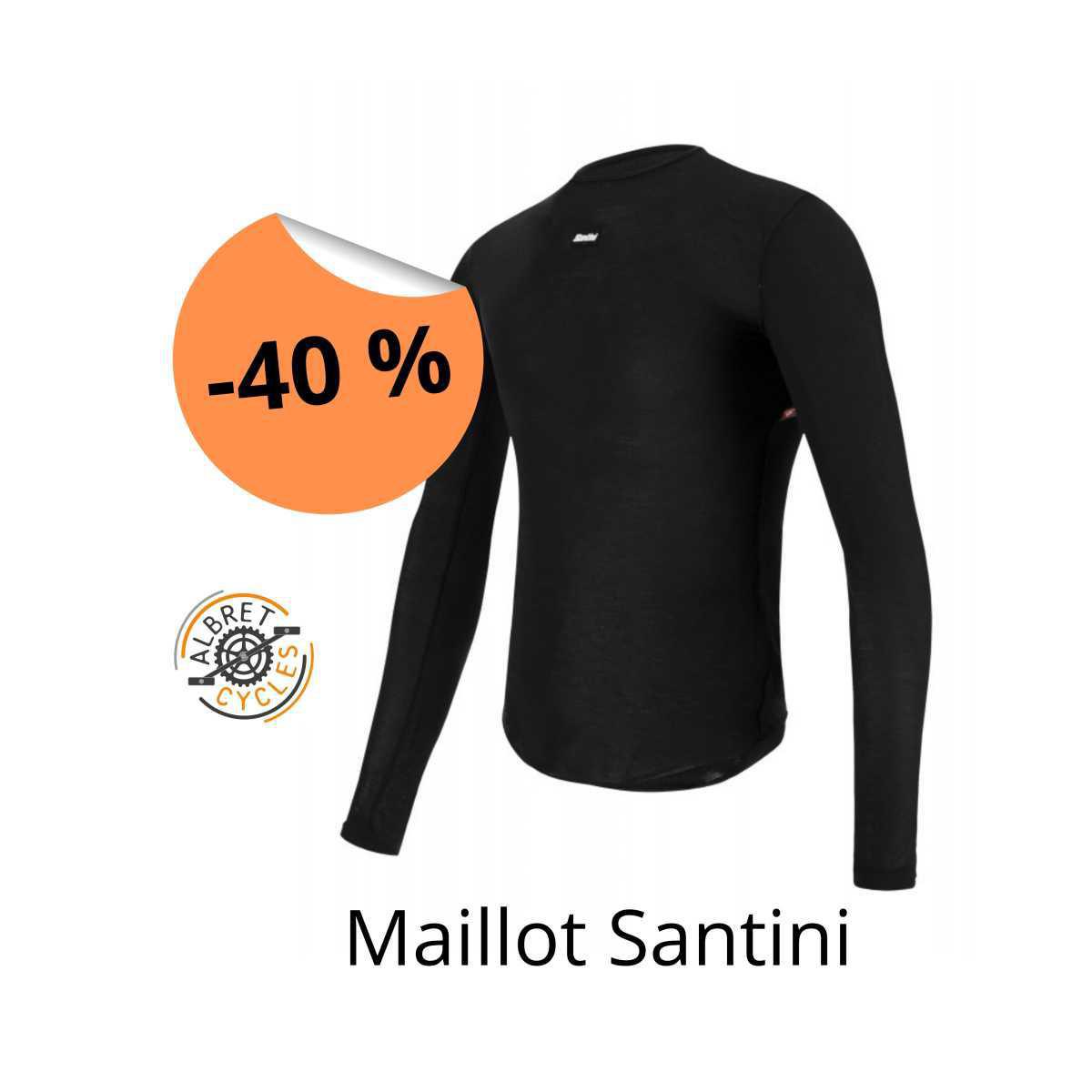 Maillot de corps manches longues Santini pour cycliste  Maillot de corps manches longues Santini pour cycliste