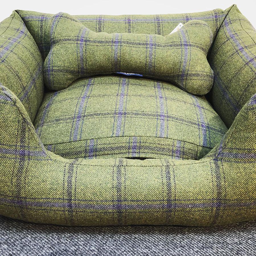 One of our first tweed dog beds