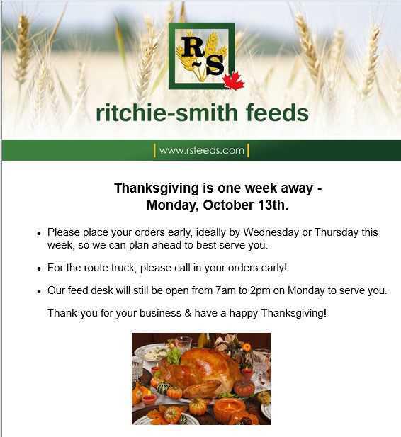 Thanksgiving Stat Holiday