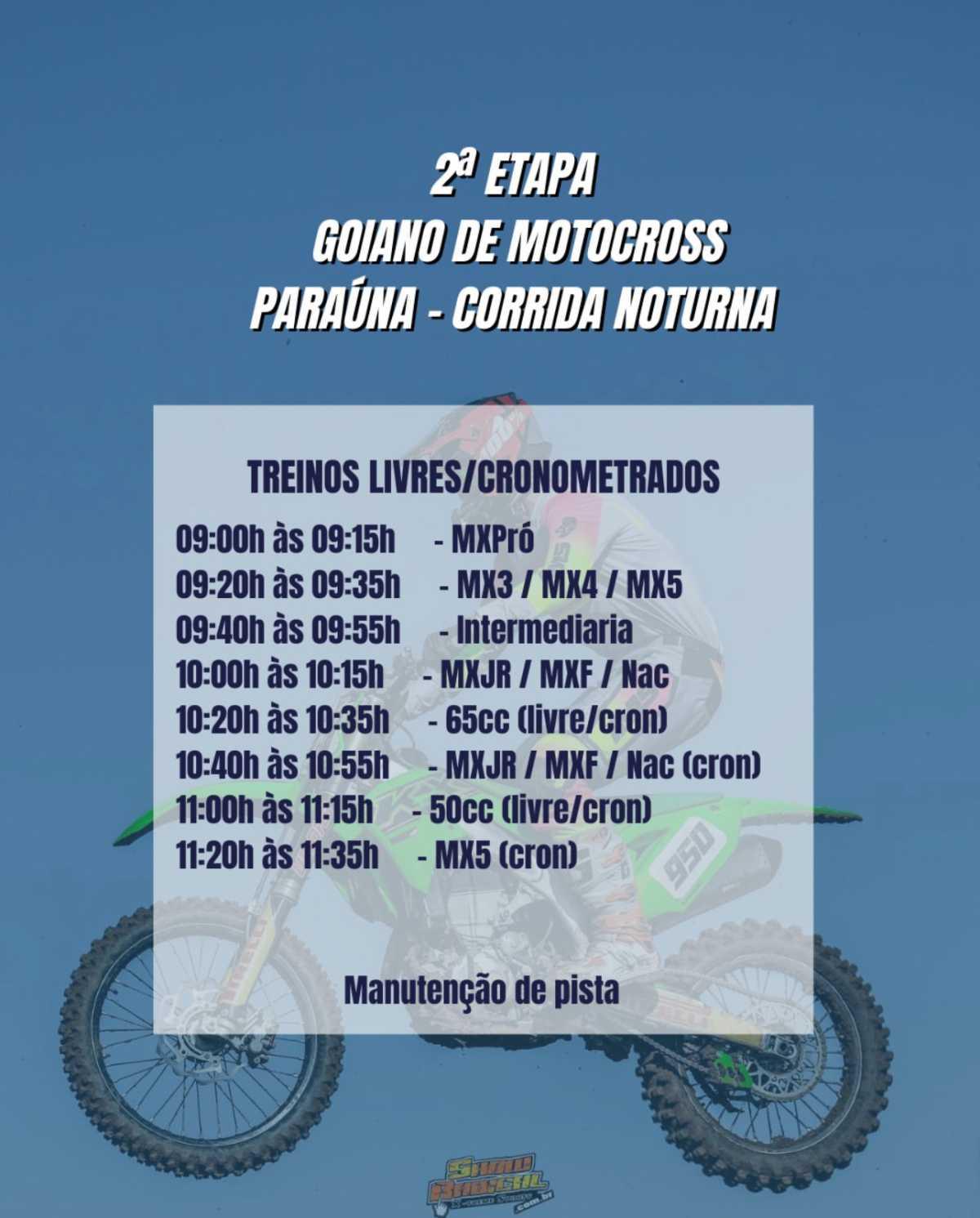 Prova noturna será a grande novidade da 2ª etapa do Goiano de Motocross, em Paraúna/GO