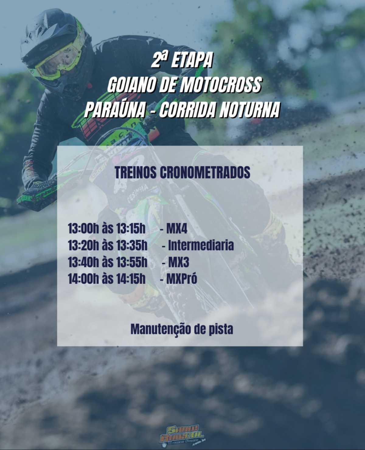 Prova noturna será a grande novidade da 2ª etapa do Goiano de Motocross, em Paraúna/GO