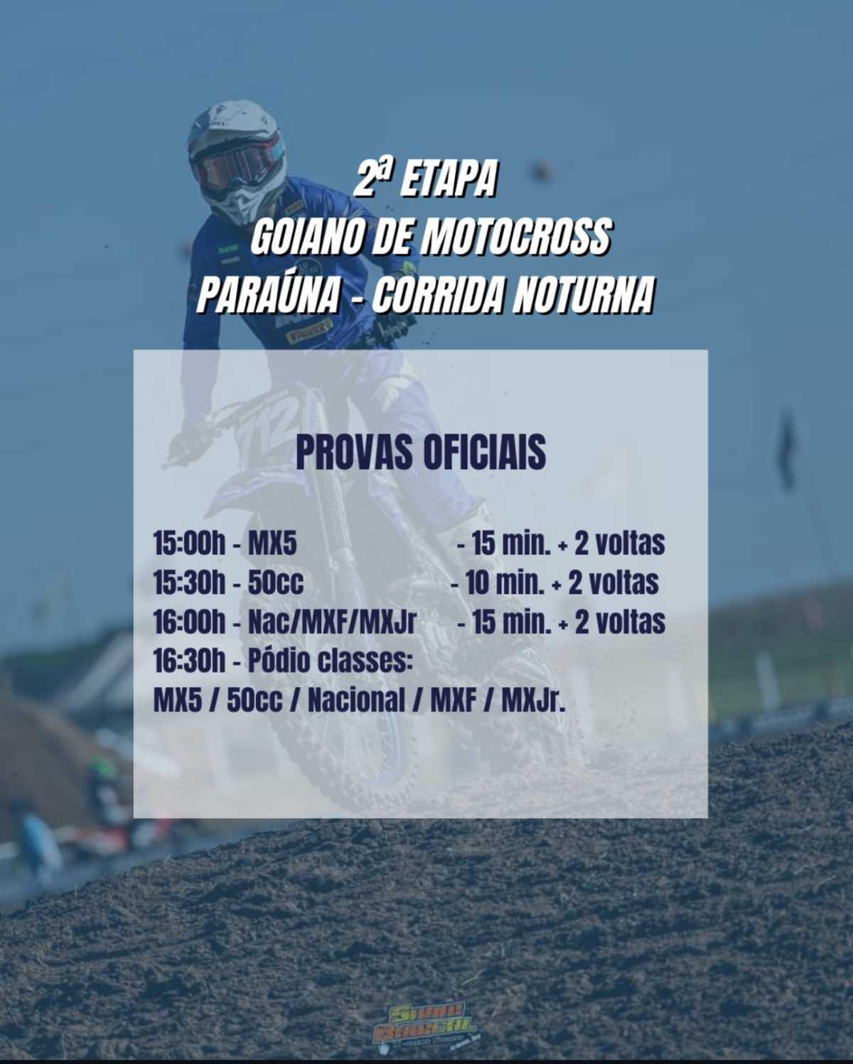 Prova noturna será a grande novidade da 2ª etapa do Goiano de Motocross, em Paraúna/GO