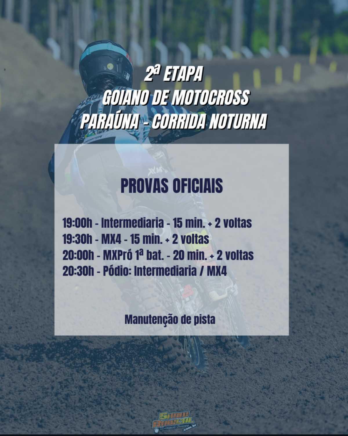 Prova noturna será a grande novidade da 2ª etapa do Goiano de Motocross, em Paraúna/GO