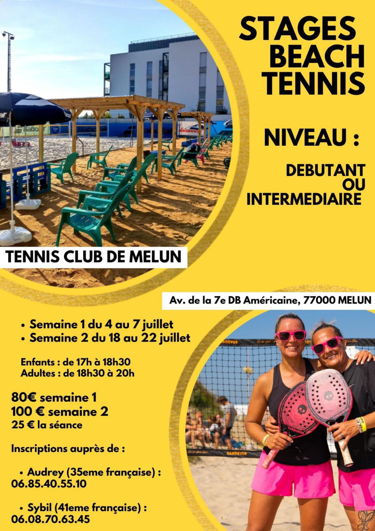 Le TCM vous propose des stages de Beach Tennis