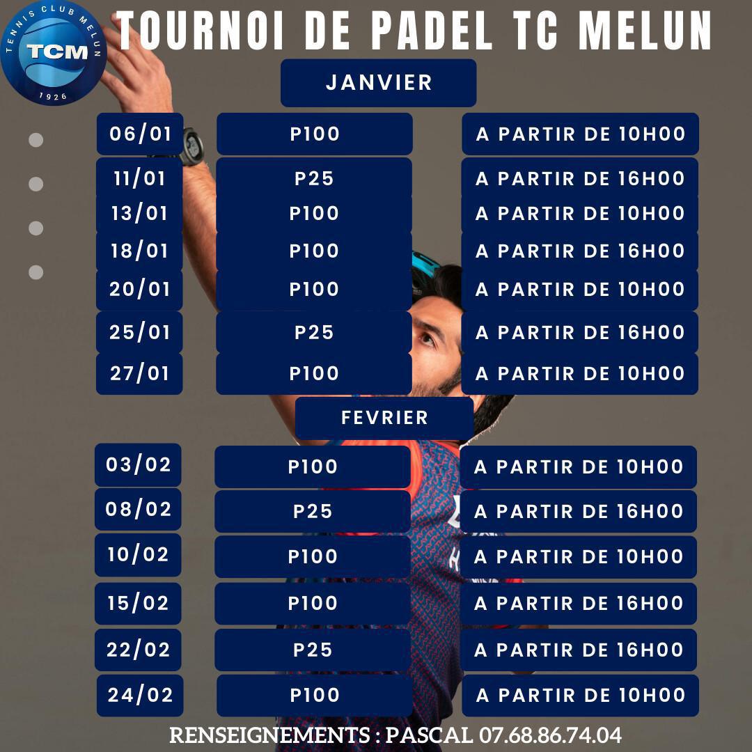 Tournoi Janvier / Février de PADEL