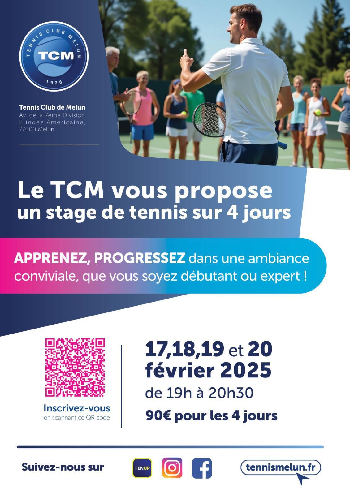 Stages Tennis vacances de Février