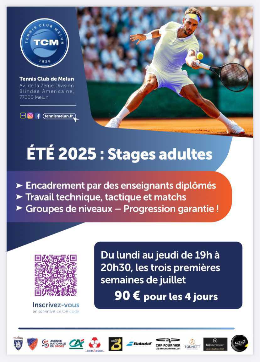 🎾 Stages de Tennis – Été 2025 au TCM