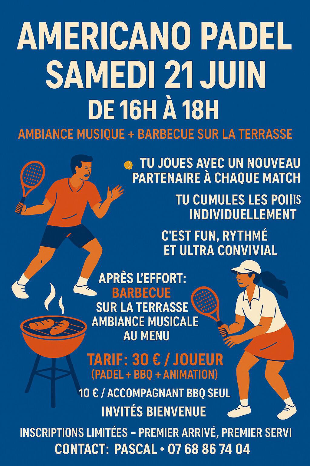 🎾🔥 AMERICANO PADEL + BARBECUE EN TERRASSE 🔥🎾