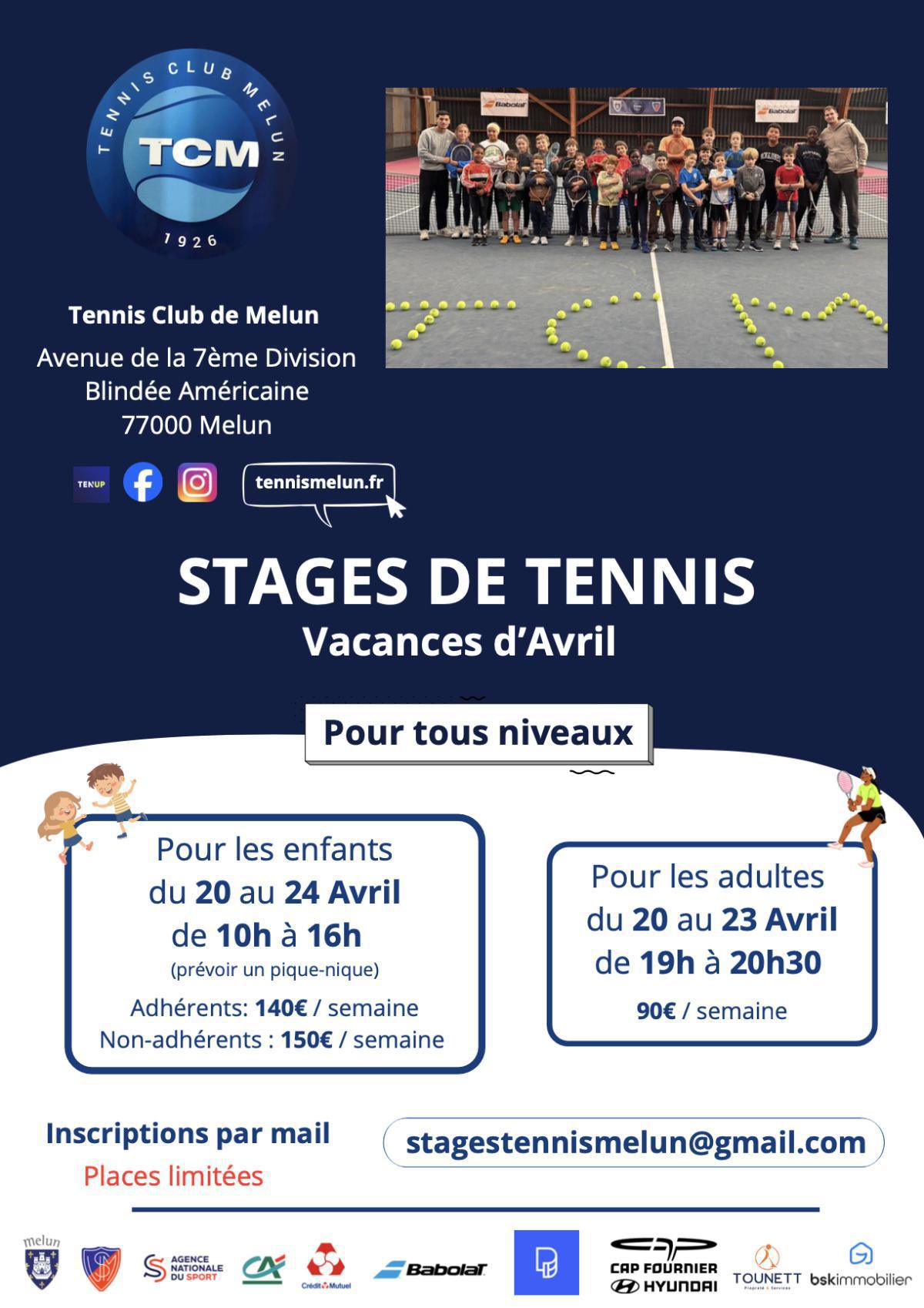 Stage Tennis Avril OUVERT