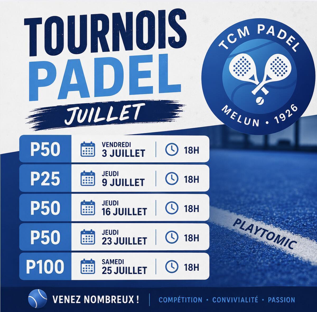 Tournoi de Padel de Juillet Tournoi de Padel de Juillet