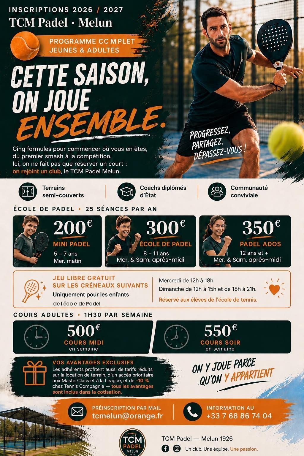 INSCRIPTIONS PADEL OUVERTES !!! INSCRIPTIONS PADEL OUVERTES !!!
