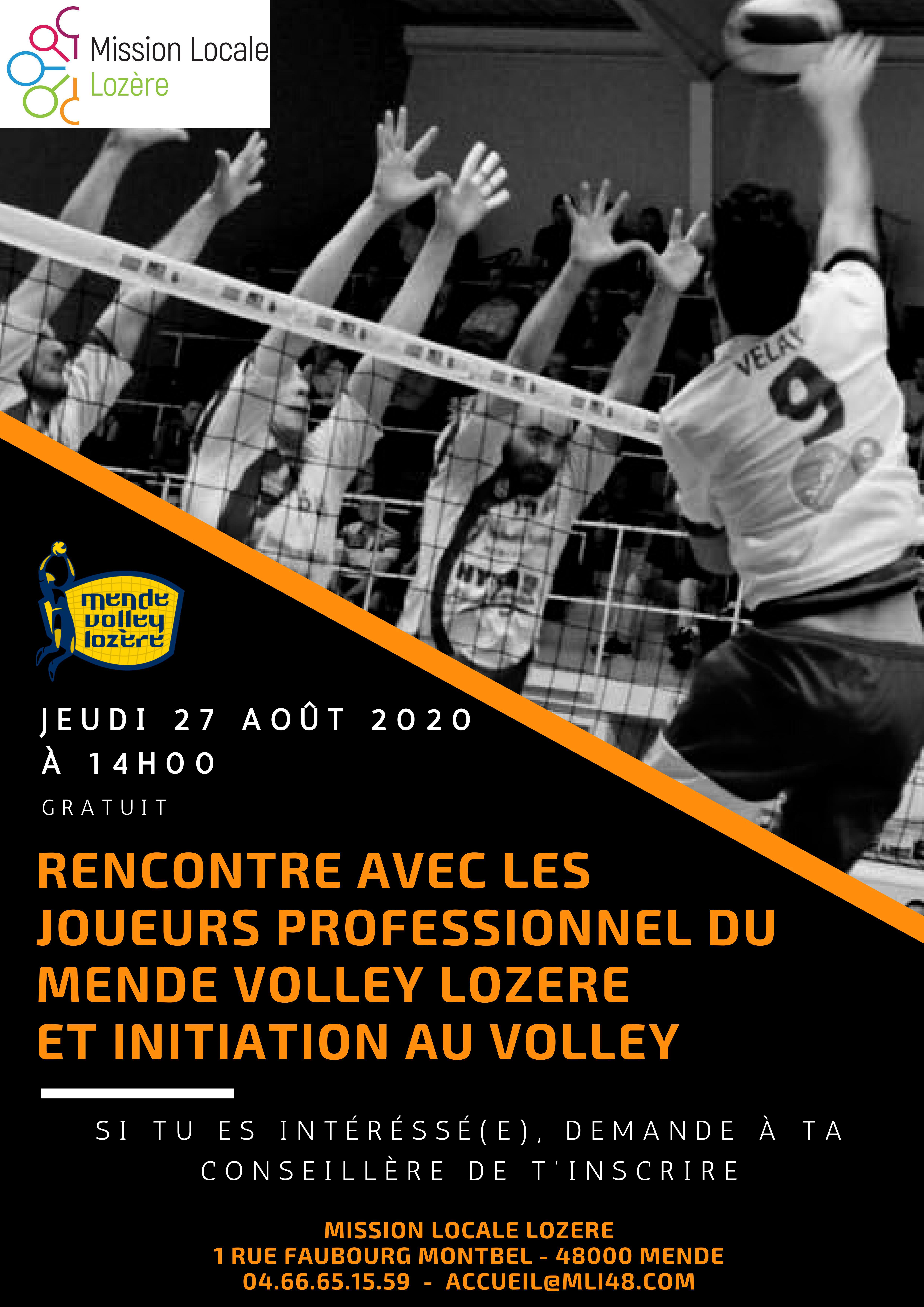 Initiation au Volley et rencontre avec des joueurs professionnel du Mende Volley Lozère