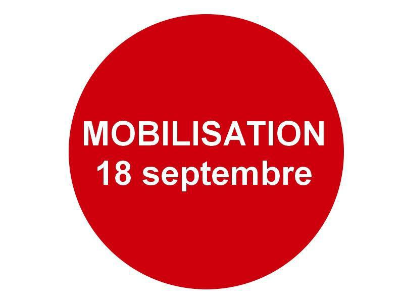 Mobilisation du 18 septembre ! 