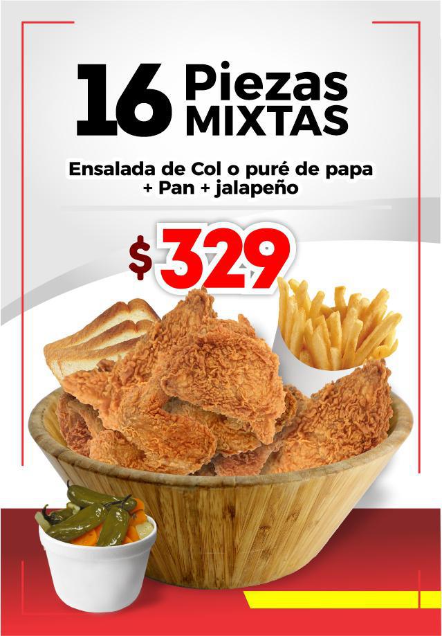 16 piezas mixtas