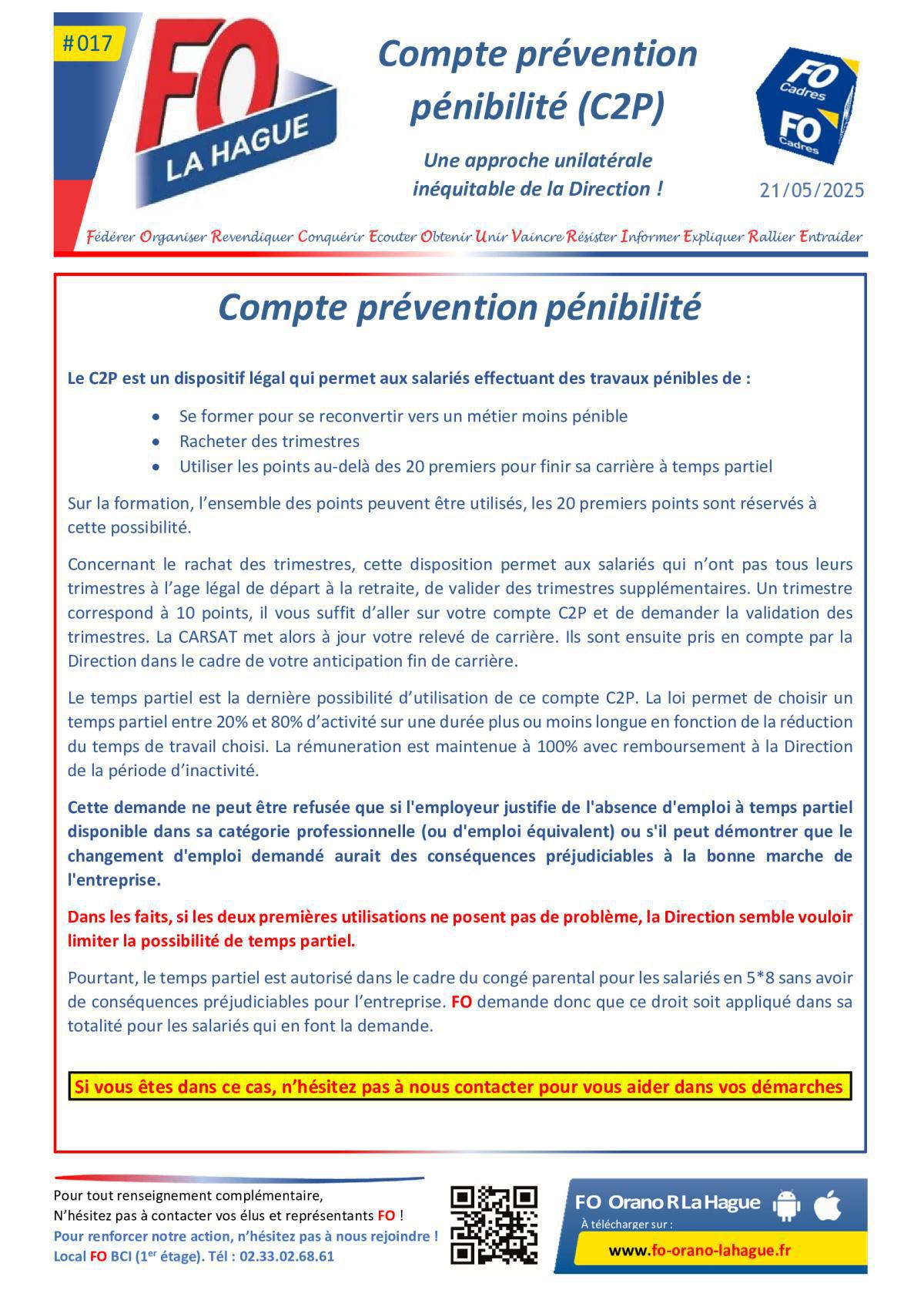 Compte Prévention Pénibilité (C2P)