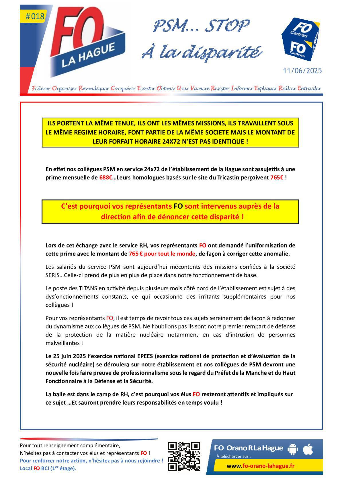 PRIME DE POSTE PSM