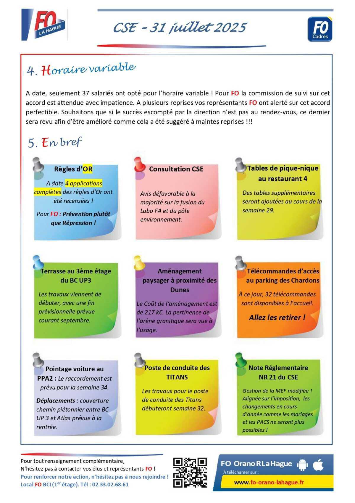 INFO CSE JUILLET