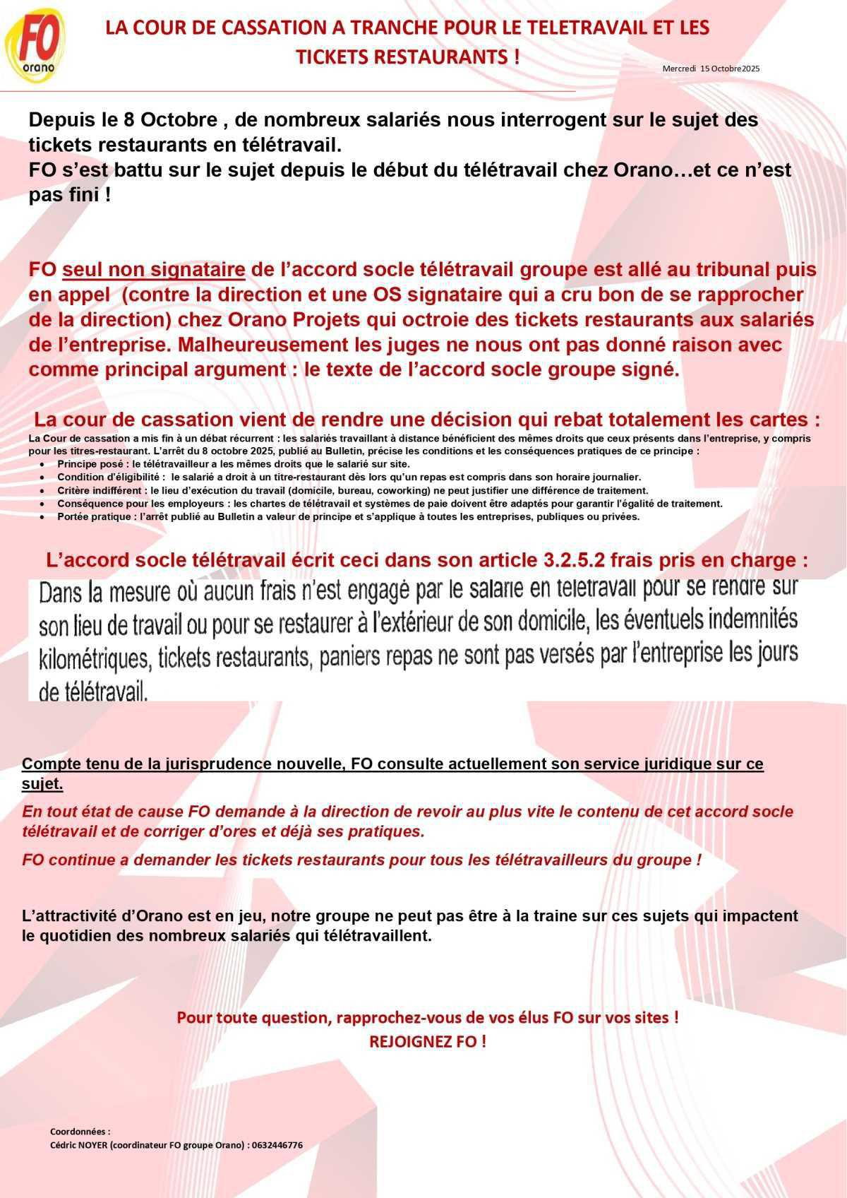 Télétravail et tickets restaurants