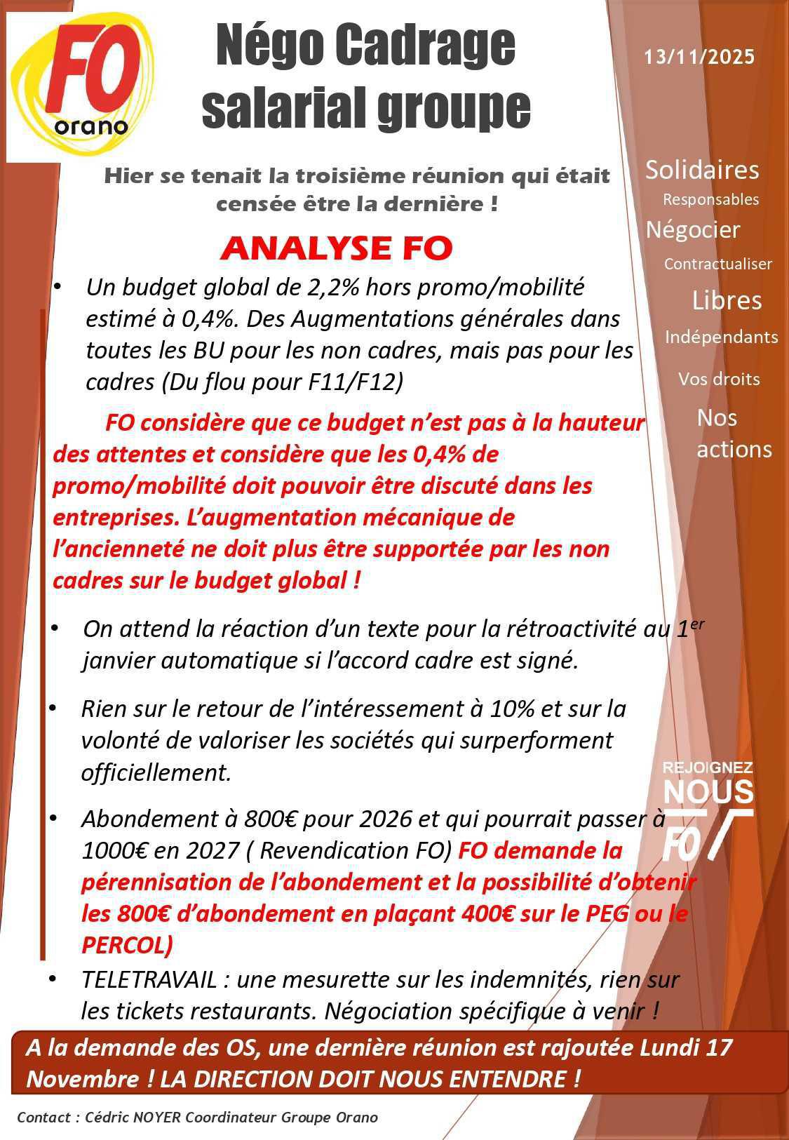 Négo Cadrage salarial groupe 2026:3ème Réunion