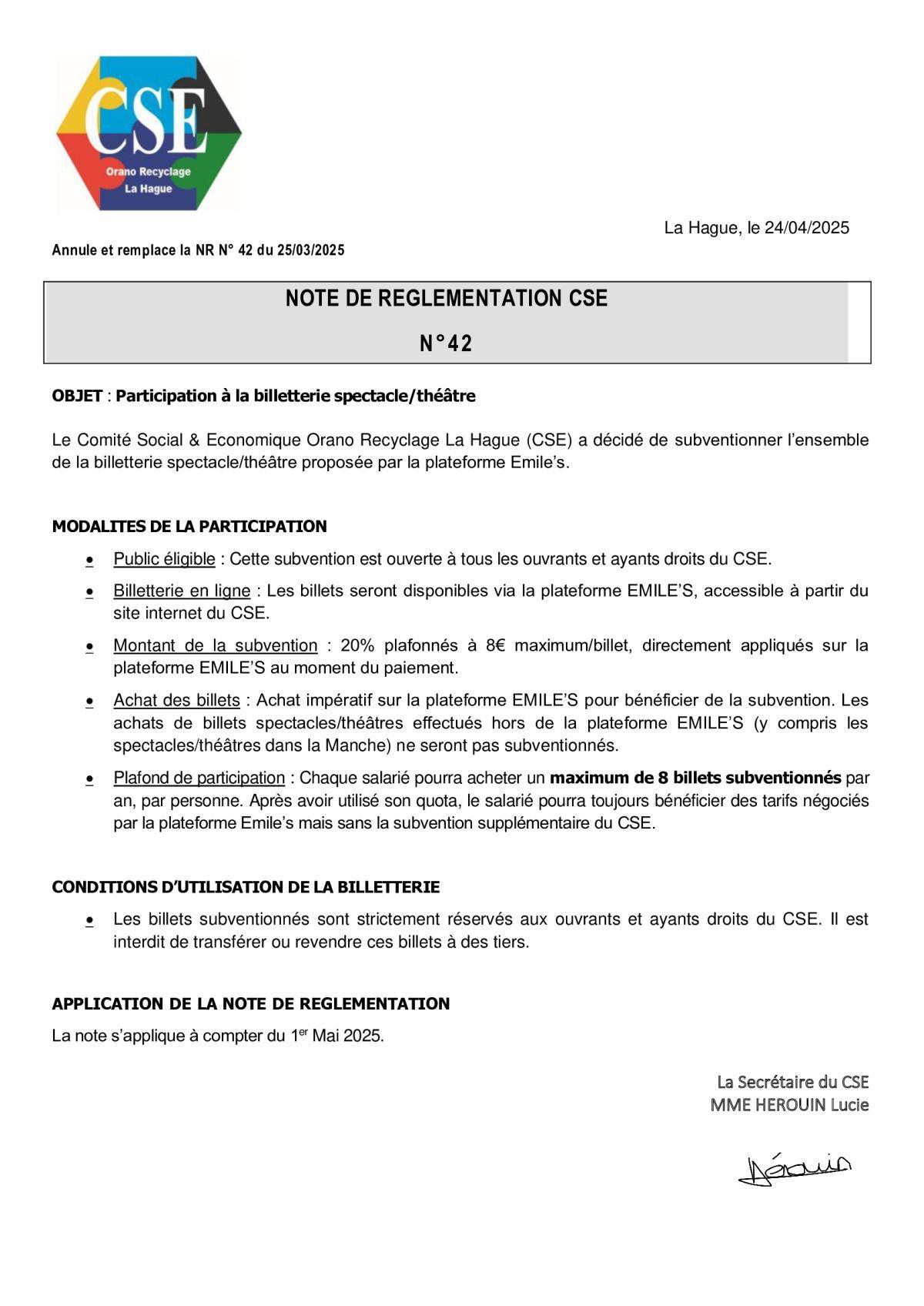 NOTES de REGLEMENTATION (intégration en cours sur votre appli)