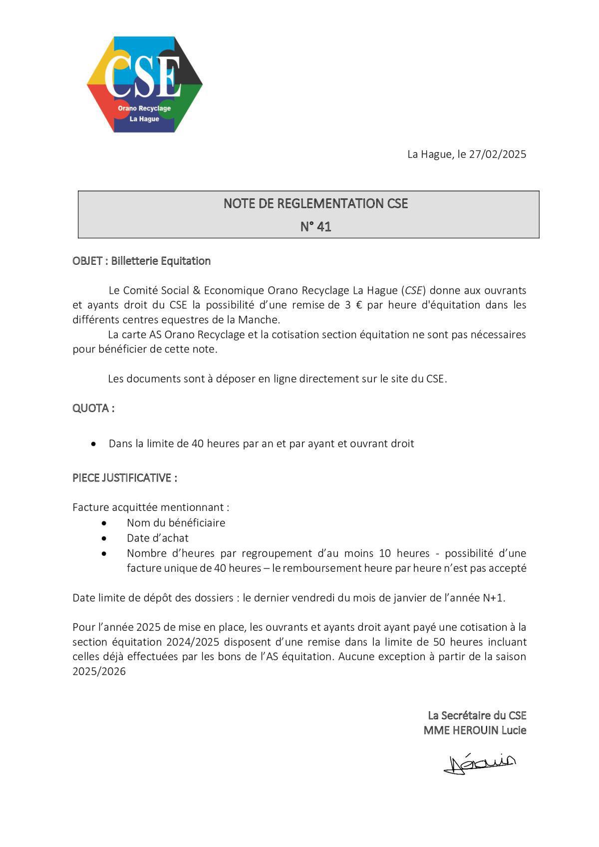 NOTES de REGLEMENTATION (intégration en cours sur votre appli)