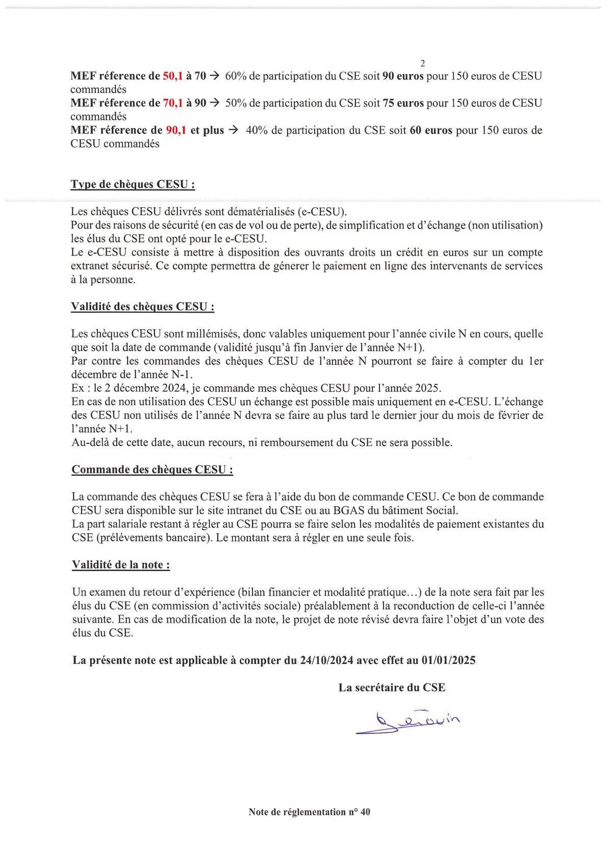 NOTES de REGLEMENTATION (intégration en cours sur votre appli)