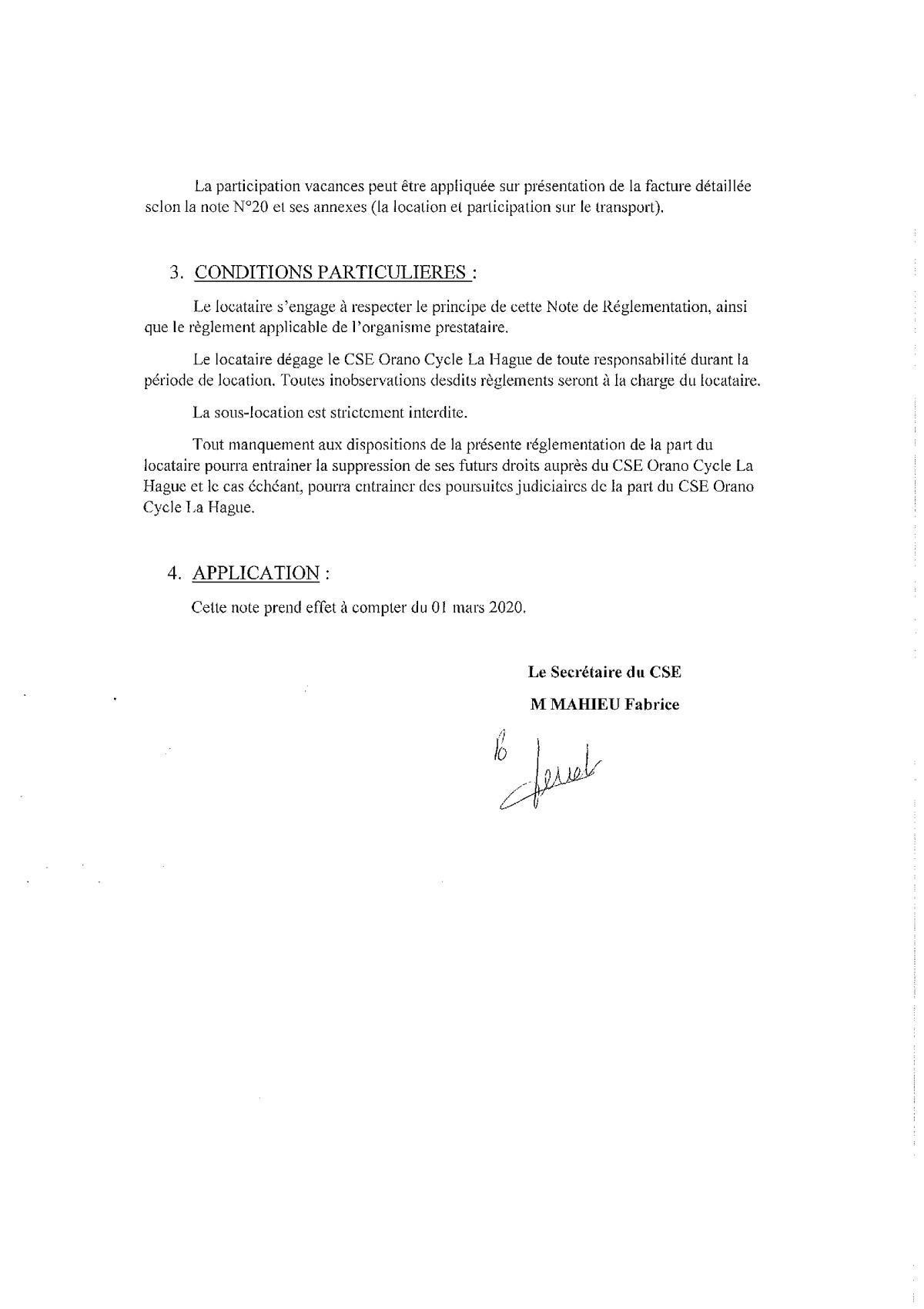 NOTES de REGLEMENTATION (intégration en cours sur votre appli)