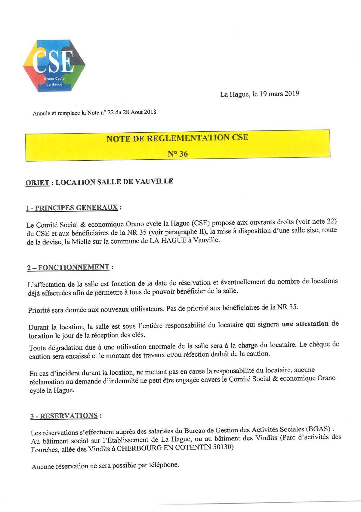 NOTES de REGLEMENTATION (intégration en cours sur votre appli)