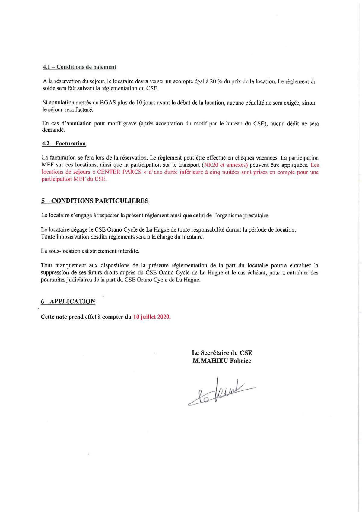 NOTES de REGLEMENTATION (intégration en cours sur votre appli)