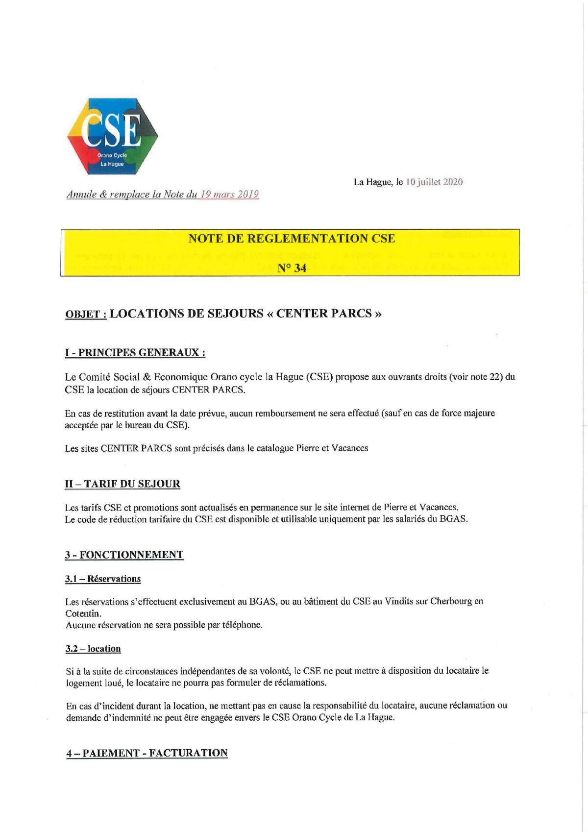 NOTES de REGLEMENTATION (intégration en cours sur votre appli)