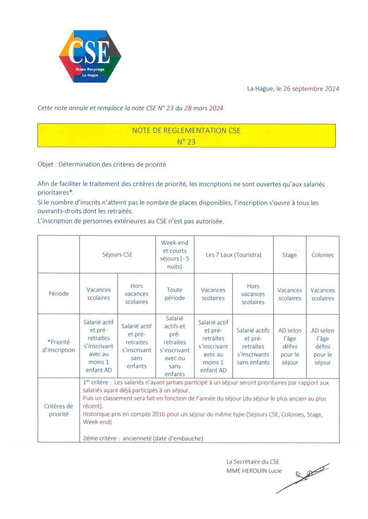 NOTES de REGLEMENTATION (intégration en cours sur votre appli)