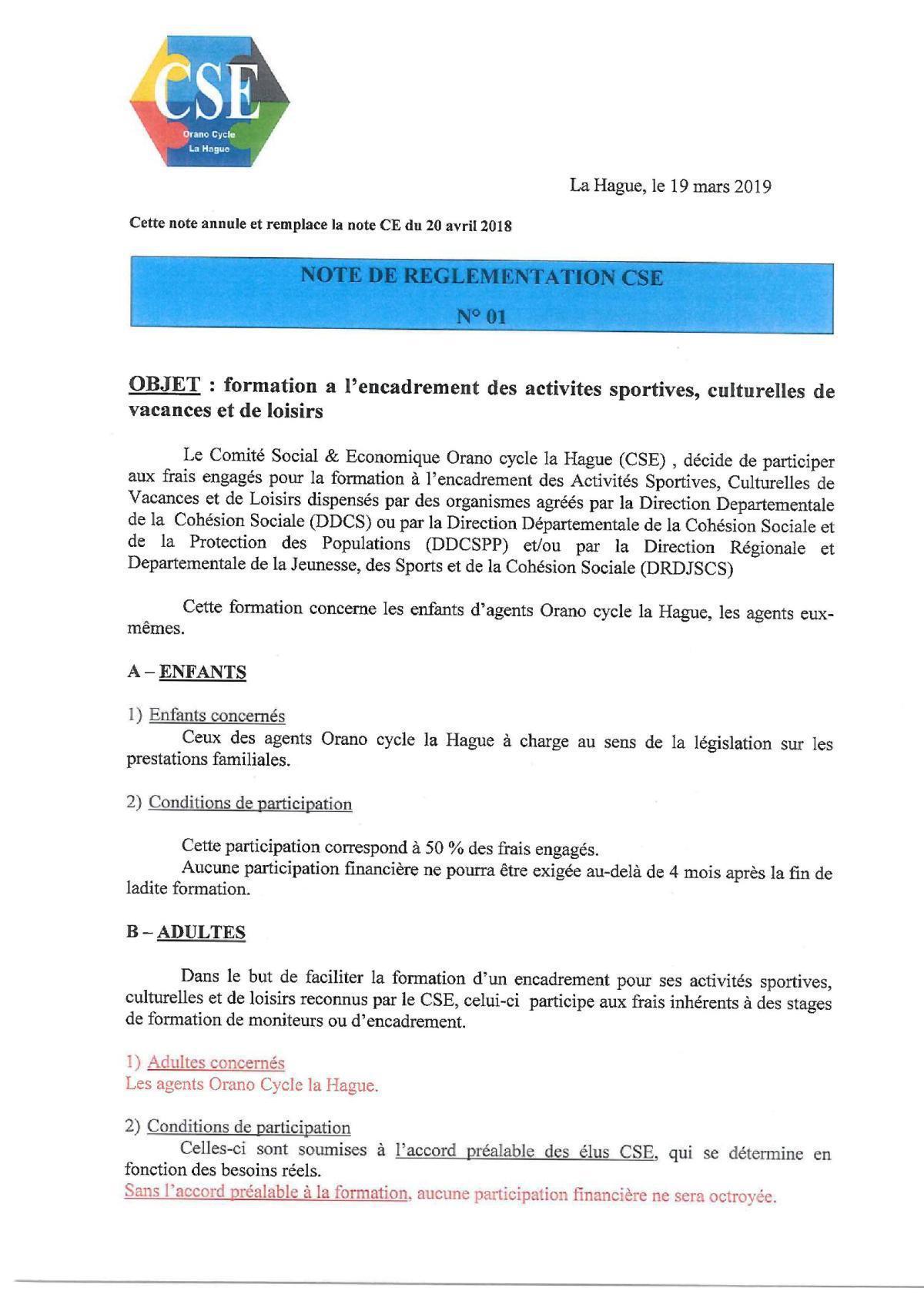 NOTES de REGLEMENTATION (intégration en cours sur votre appli)