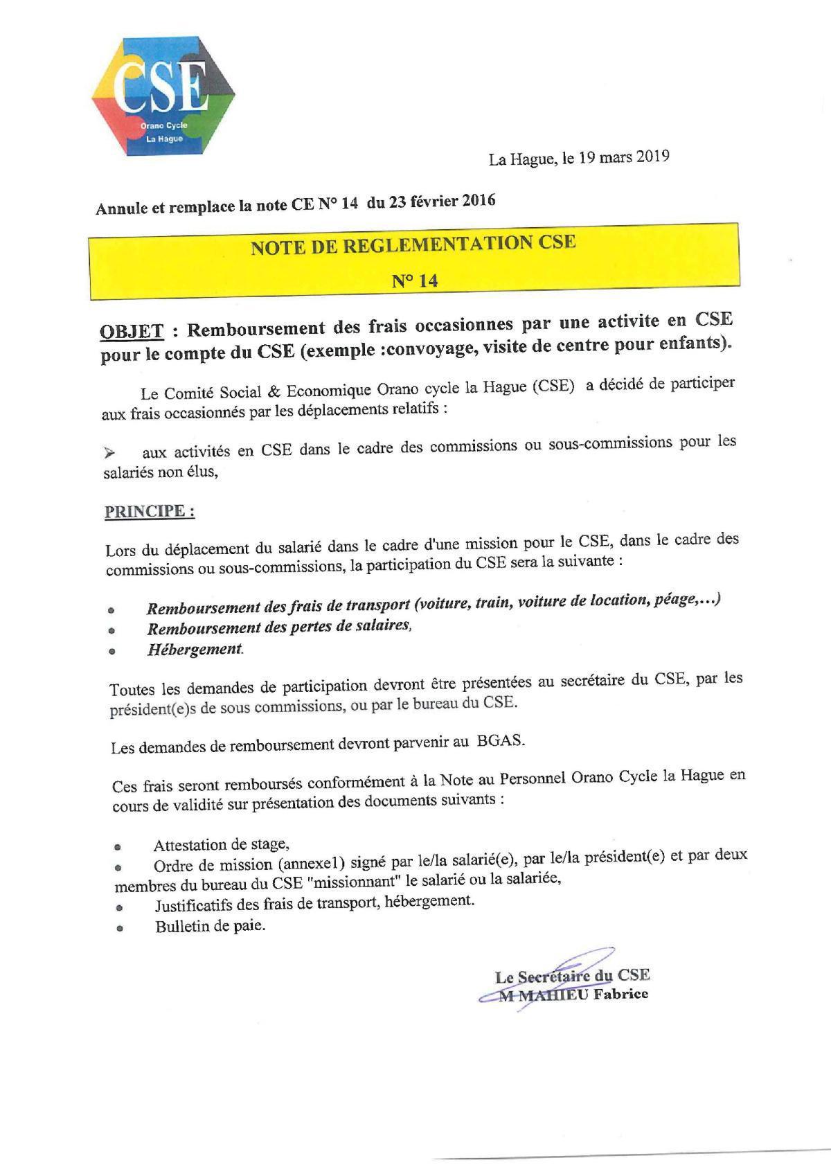 NOTES de REGLEMENTATION (intégration en cours sur votre appli)