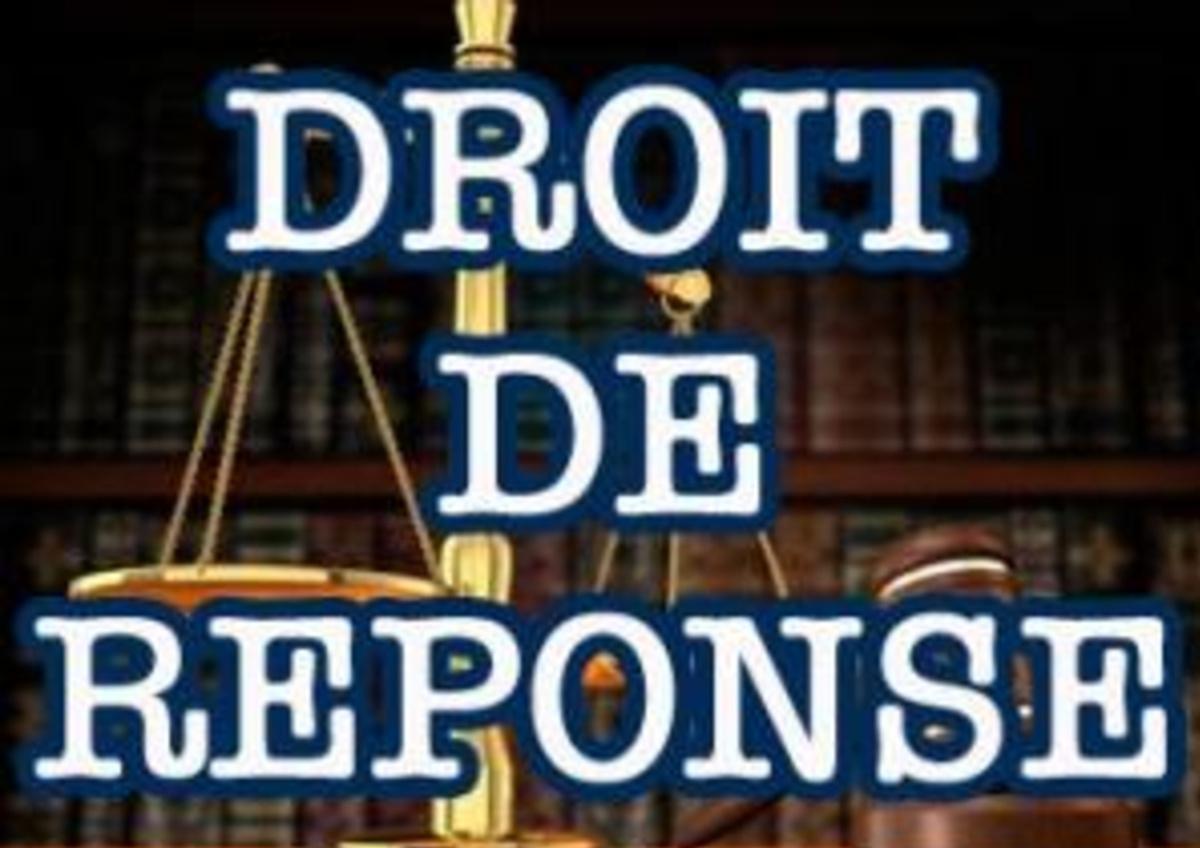 DROIT DE REPONSE