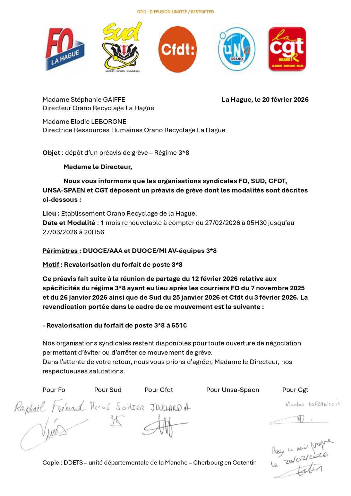 PREAVIS DE GREVE REGIME 3*8