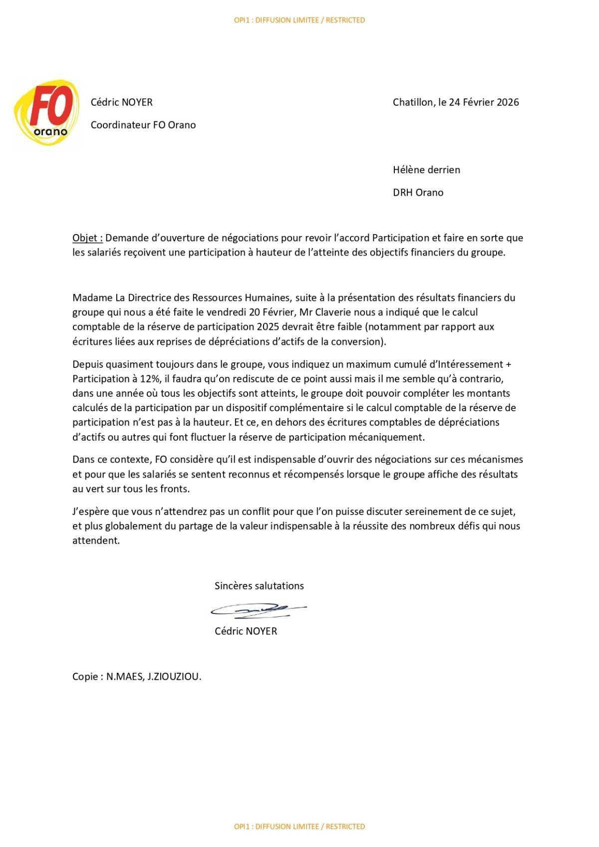 PARTICIPATION 2025:FO Demande une négociation!