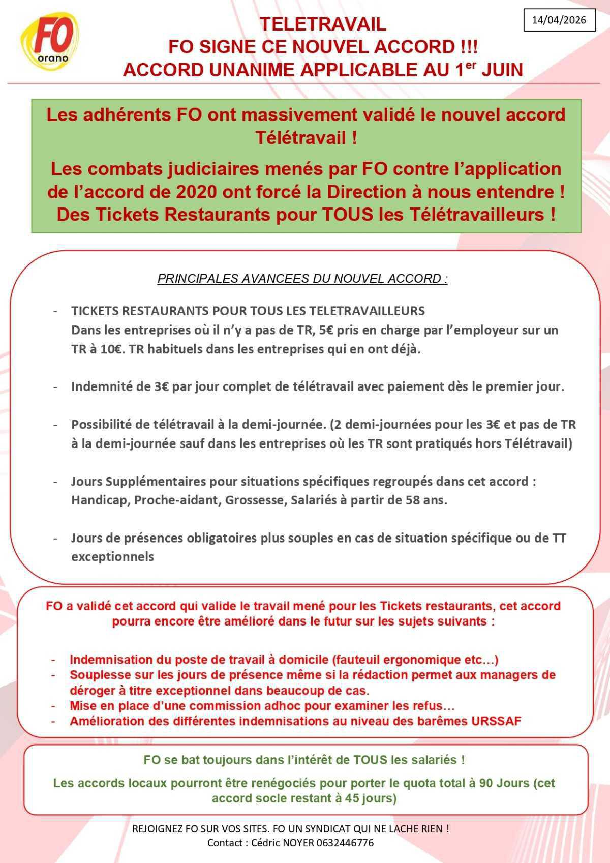 TELETRAVAIL: FO SIGNE!