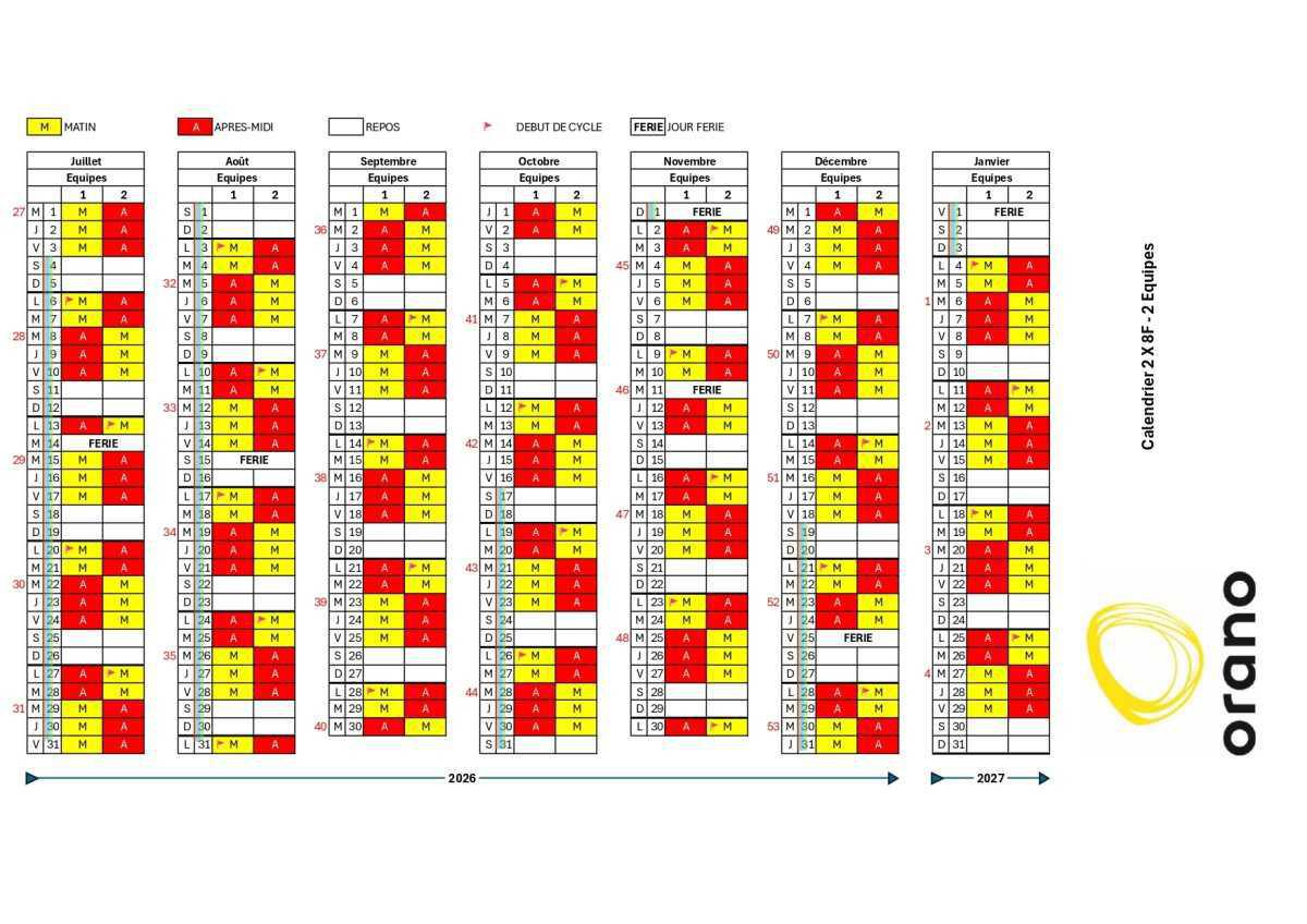 Plannings 2x8 2026