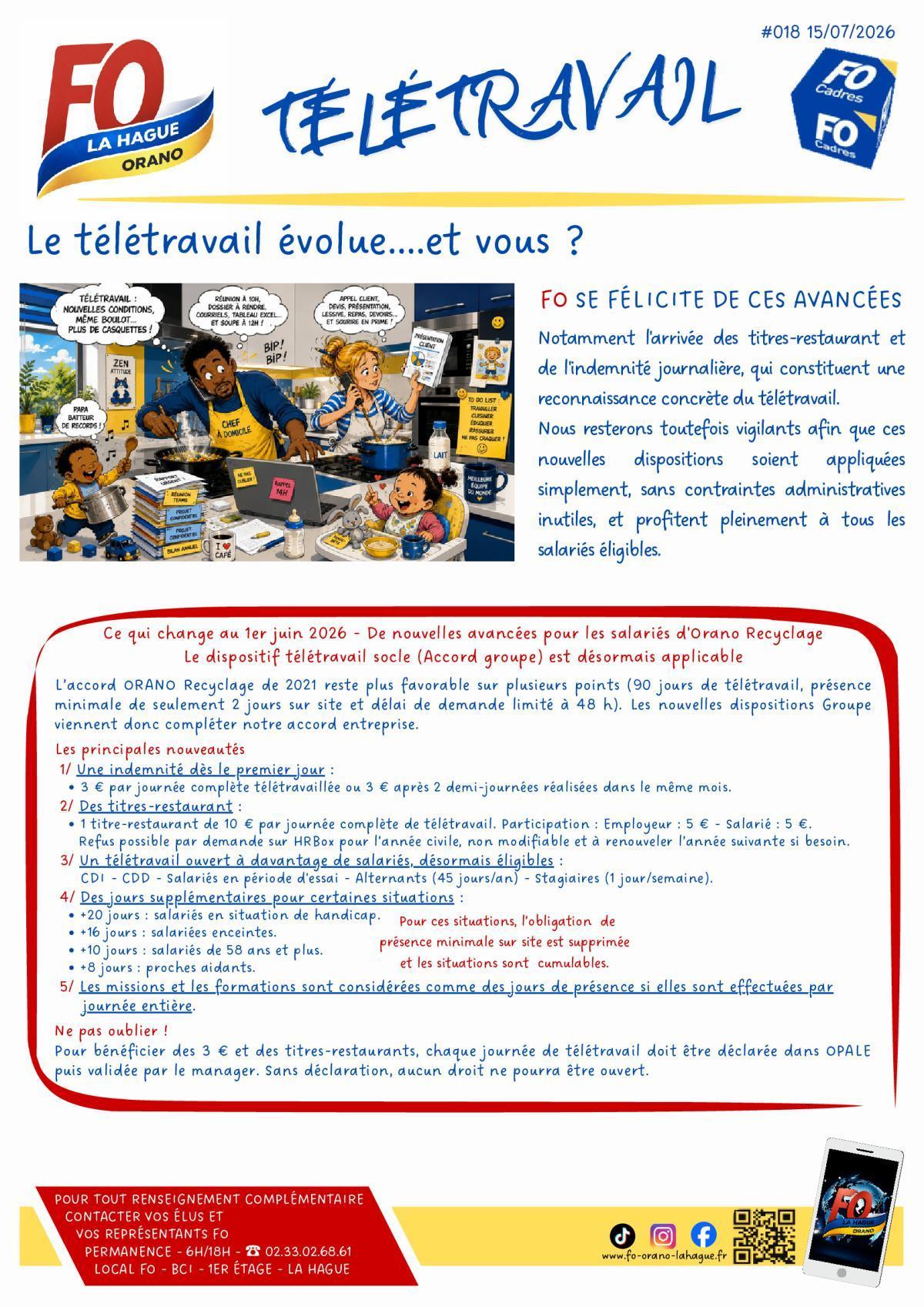 LE TÉLÉTRAVAIL EVOLUE