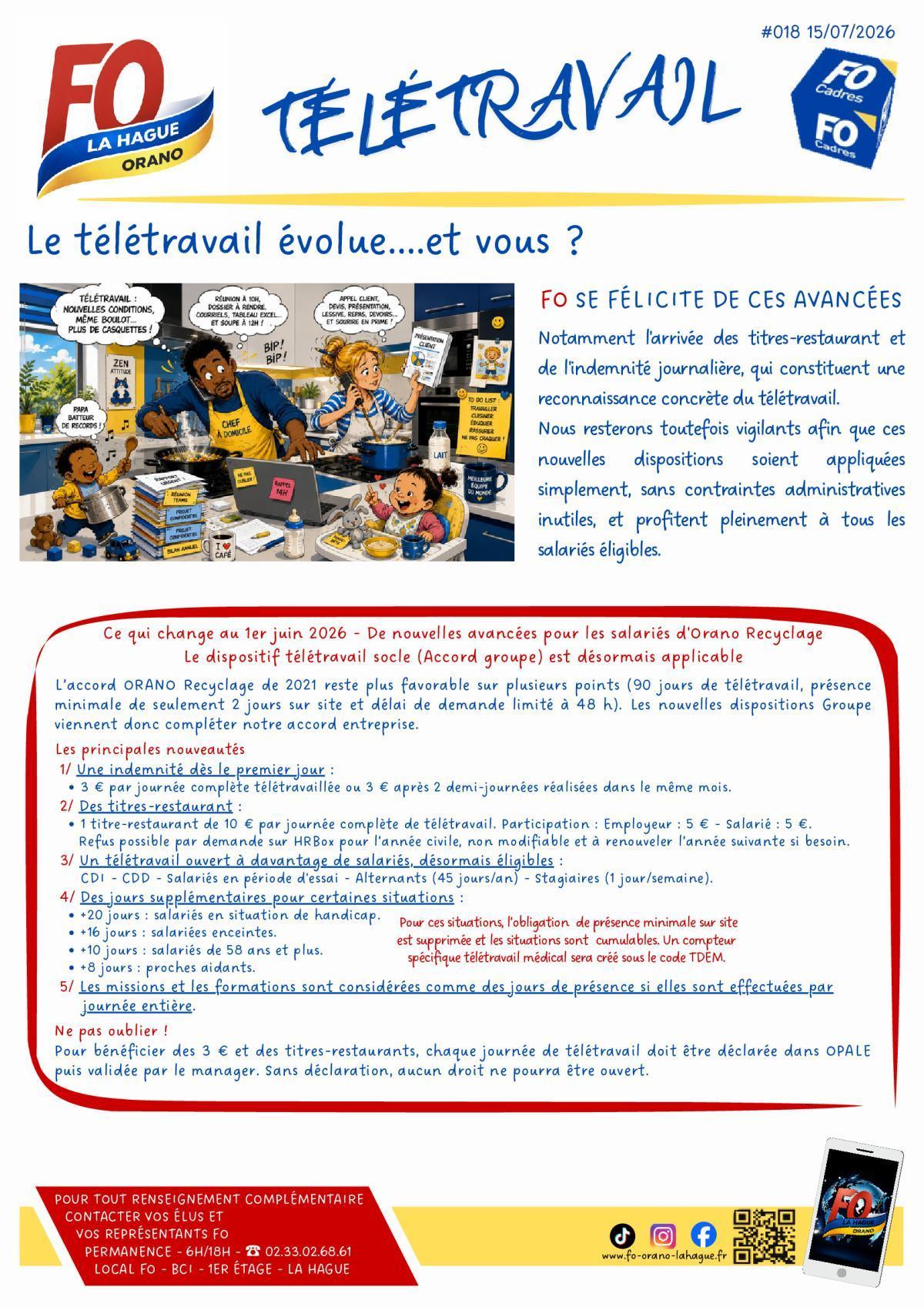 LE TÉLÉTRAVAIL EVOLUE