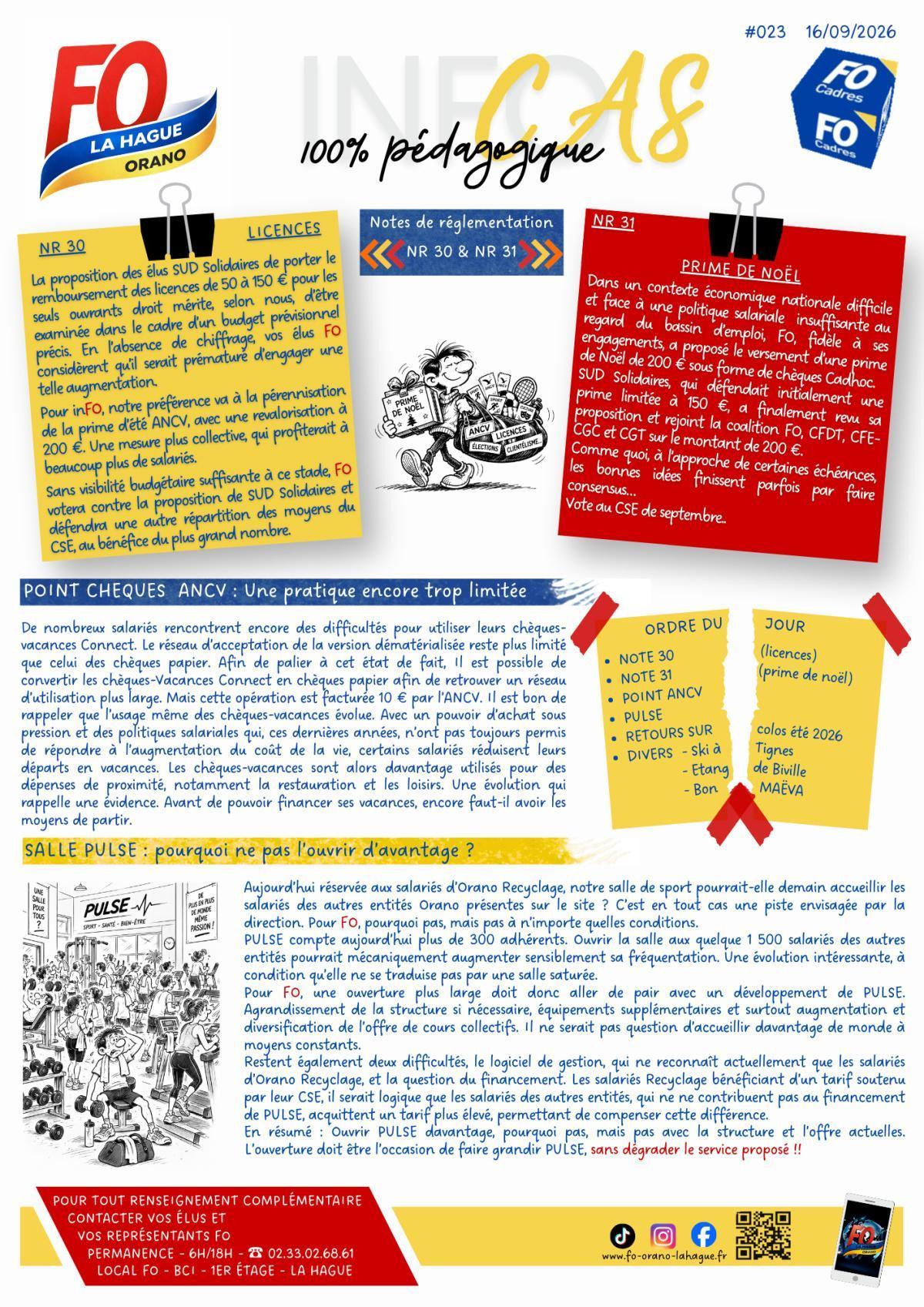 INFO CAS SEPTEMBRE