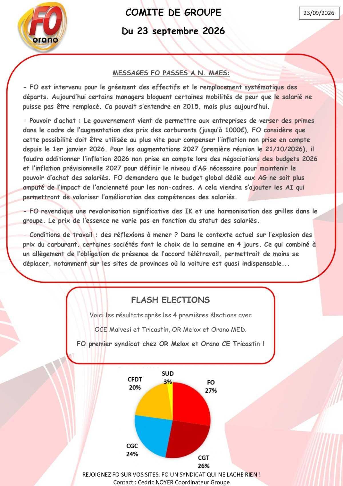 Comité de Groupe du 23 septembre 2026