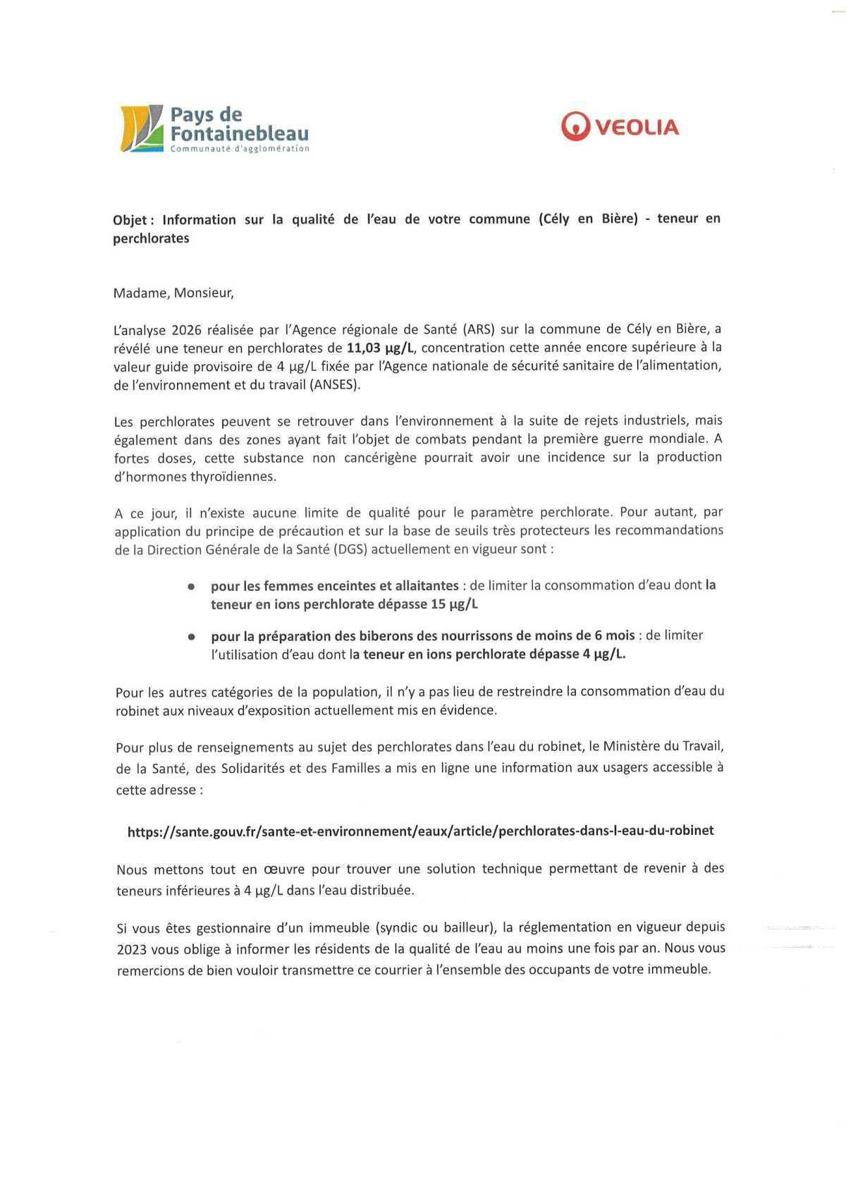 QUALITE DE L'EAU QUALITE DE L'EAU