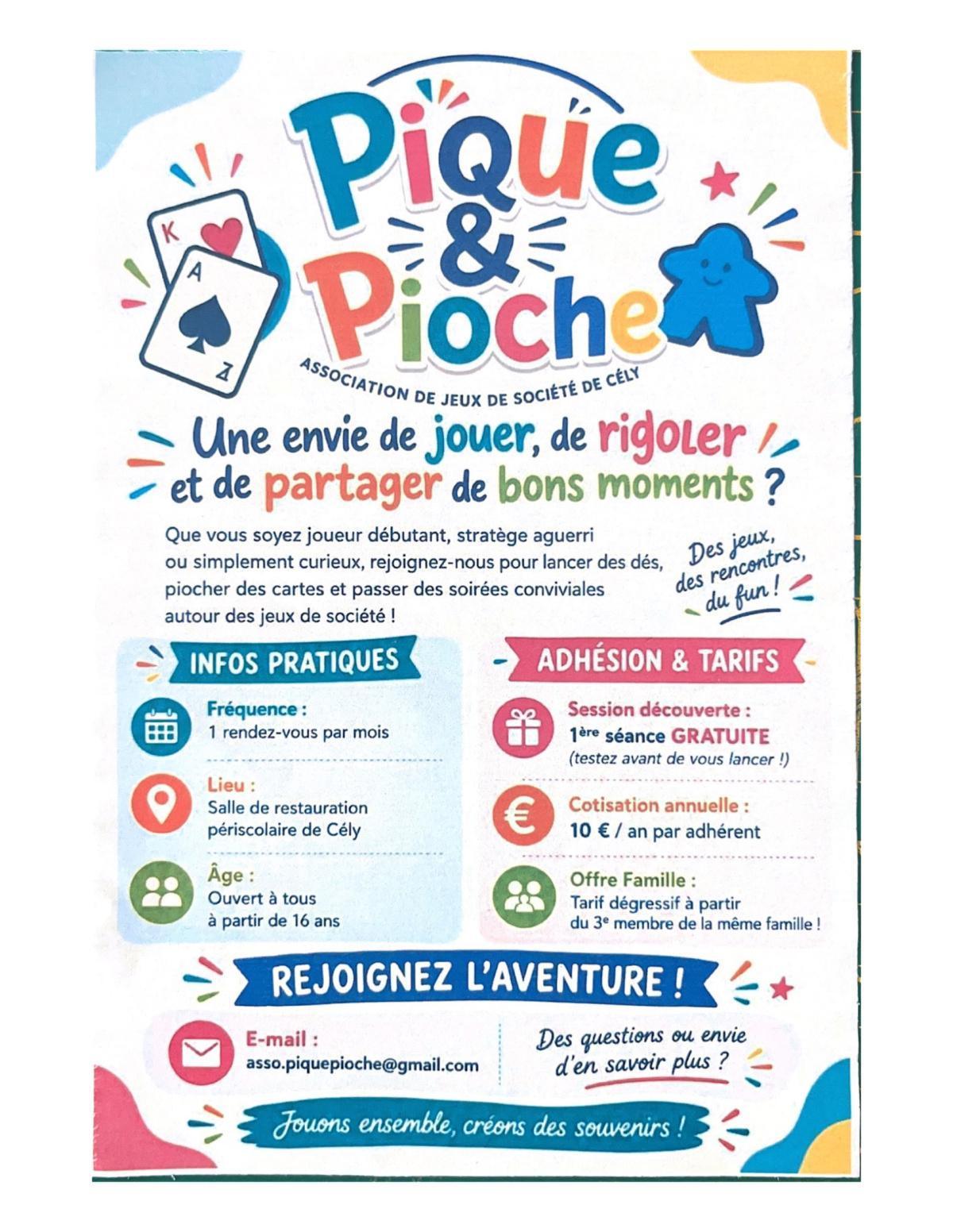 Association Pique et Pioche - Vendredi 18 septembre 2026 à 20H00