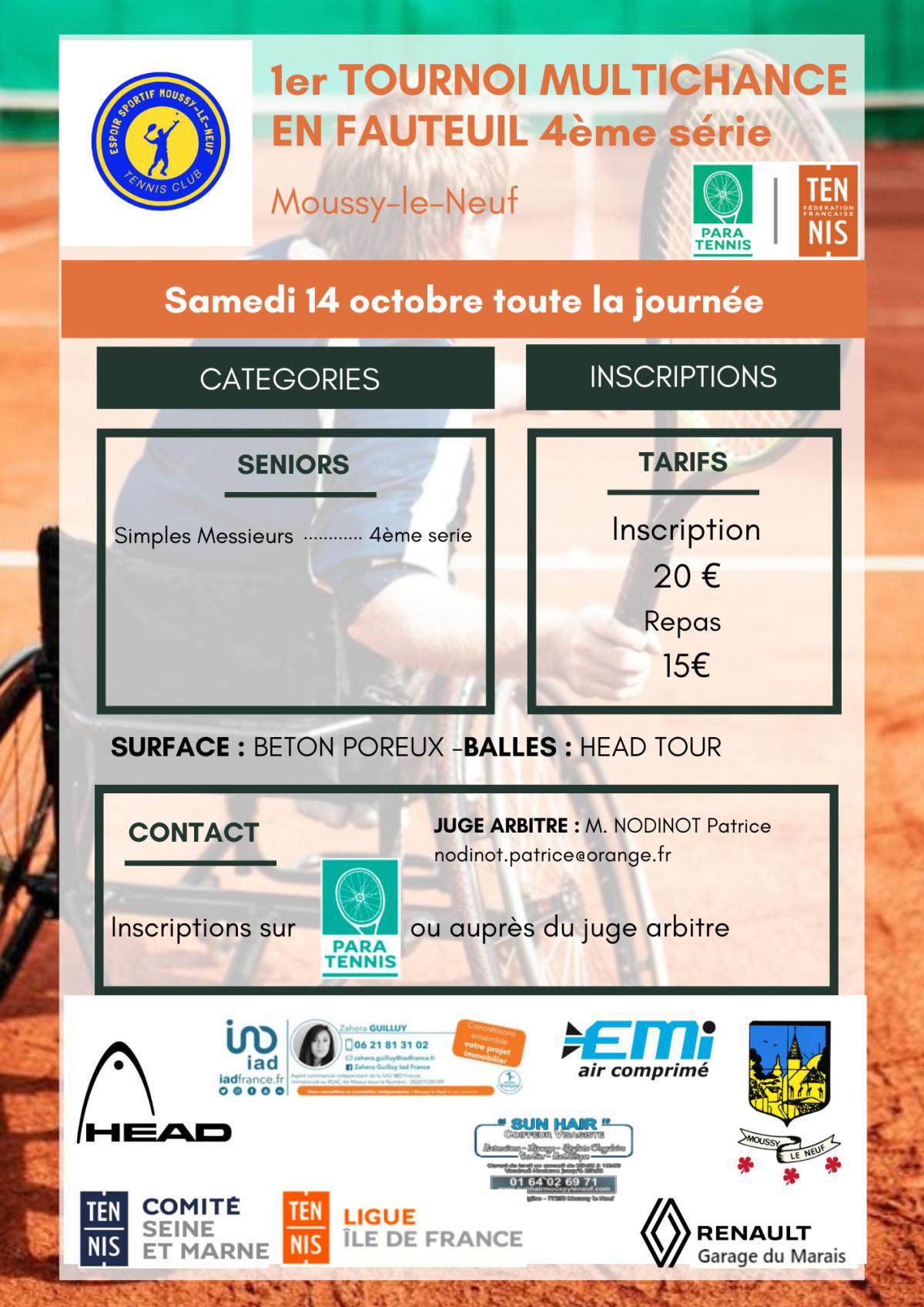 1er tournoi Multichance en Fauteuil 4ème série