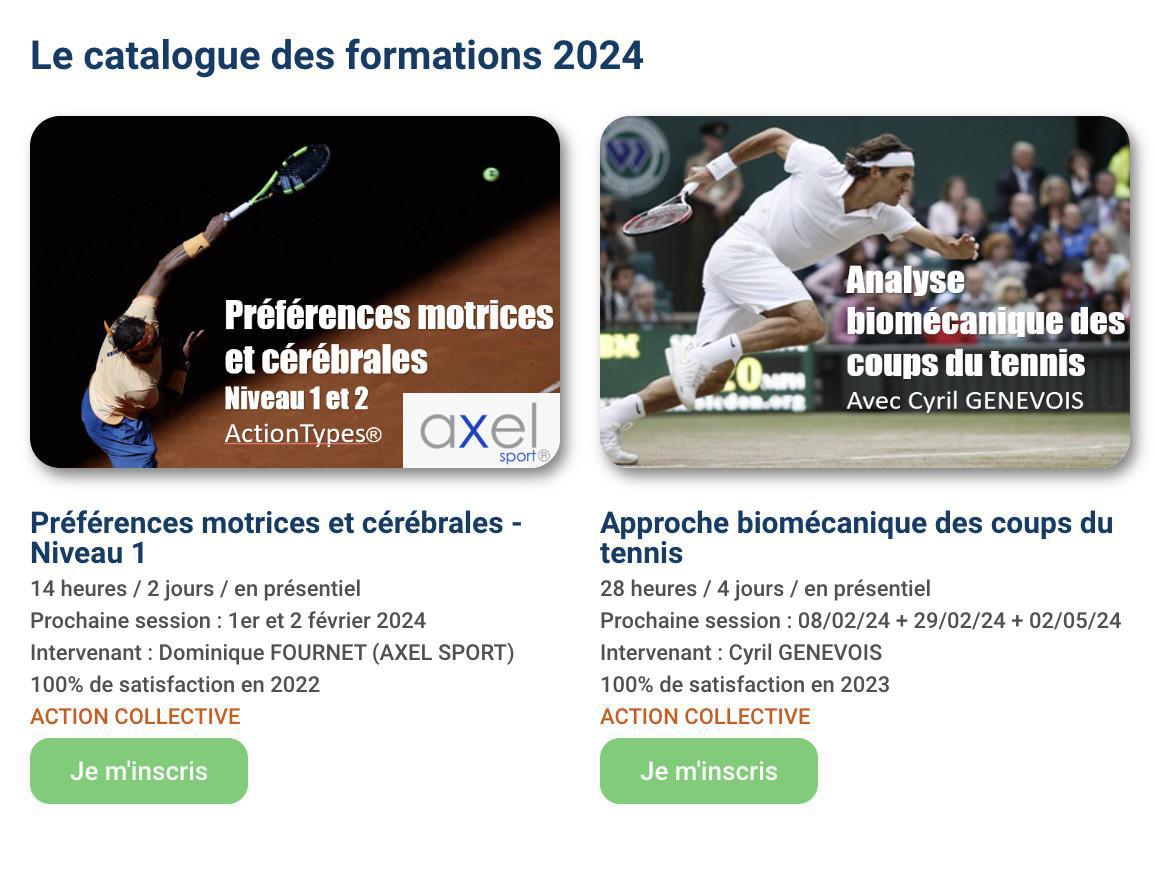 Formations de Janvier & Février 2024