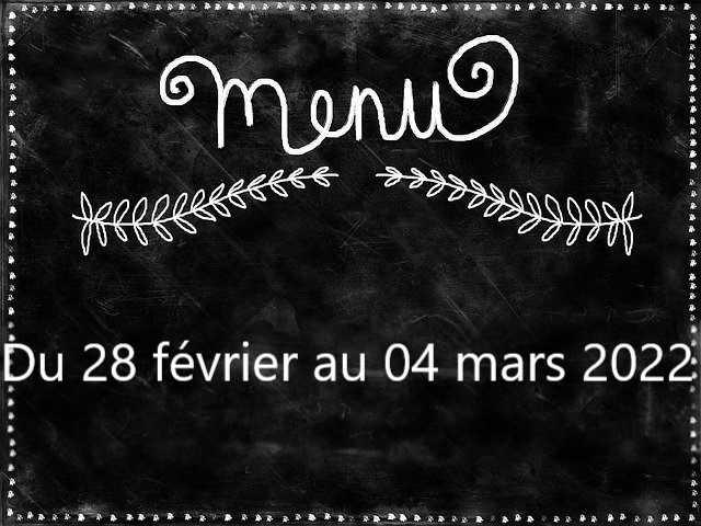 Menu de la semaine