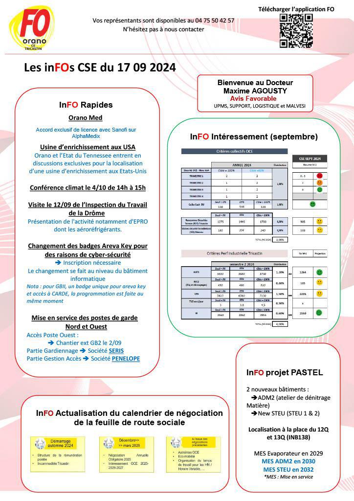 InFOs CSE du 17 septembre 2024