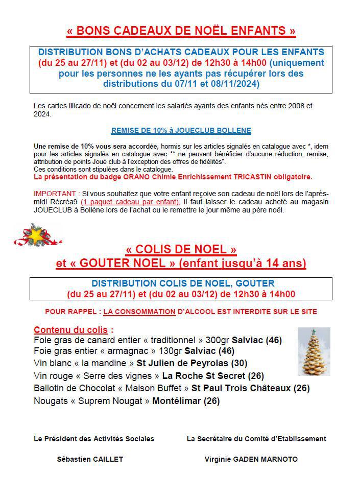 PROGRAMME DE NOËL 2024