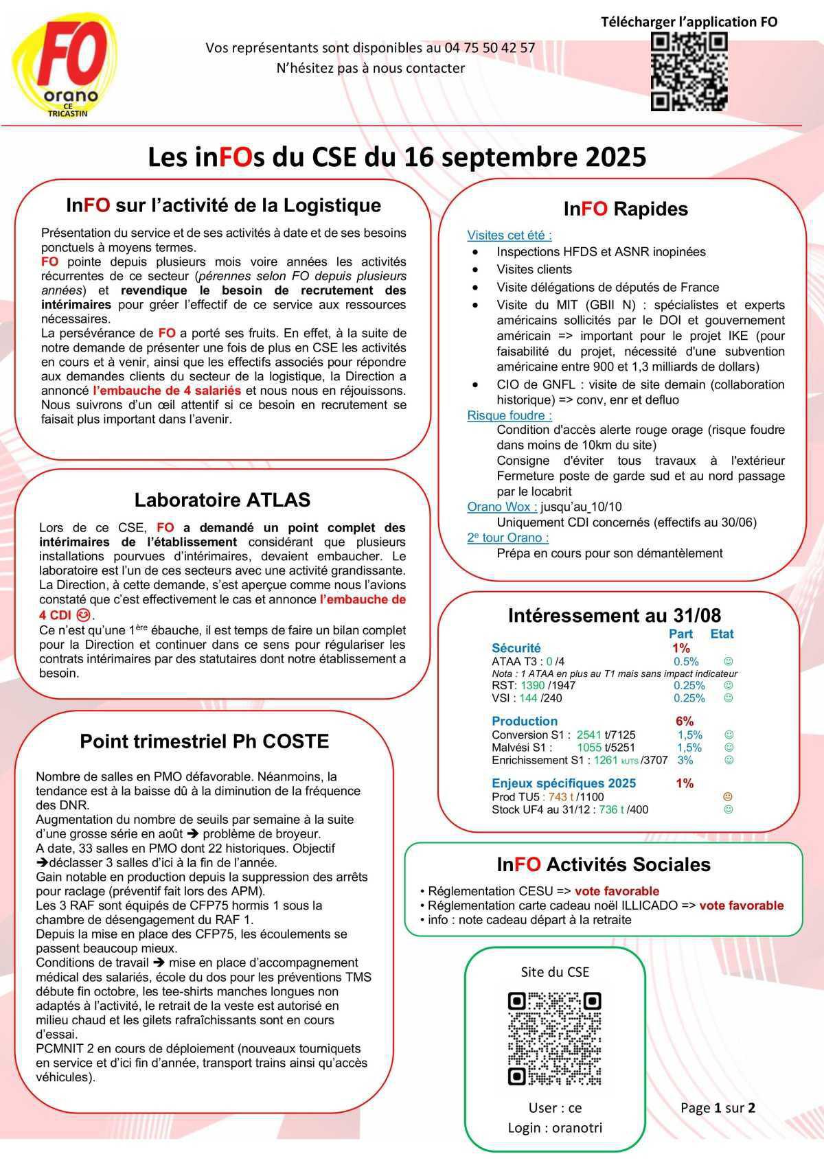InFOs CSE septembre 2025